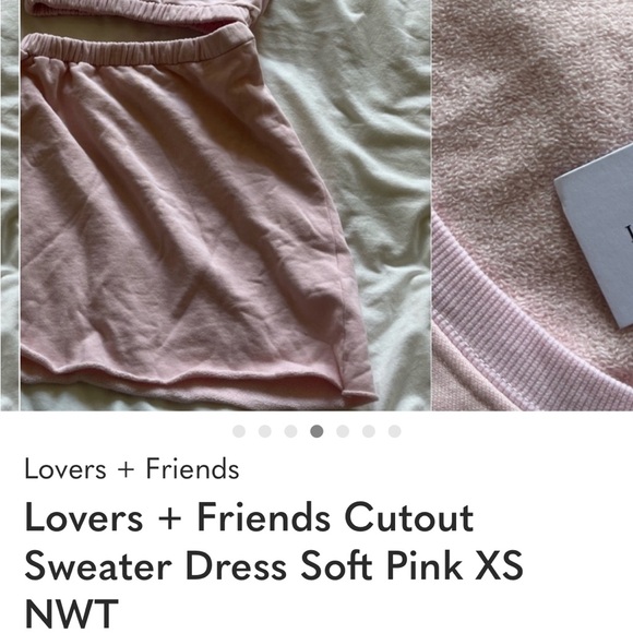 Lovers + Friends Cutout Sweater Dress Soft Pink XS NWT - Picture 4 of 9